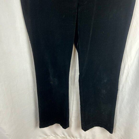 Escada Sport Velvet Straight Leg Pants Women 42 12 Large Black Classic Holiday - Picture 3 of 9
